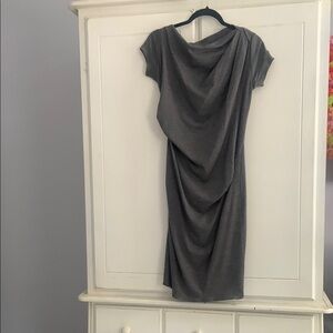 Brunello Cucinelli Gray Asymmetrical Sheath Dress